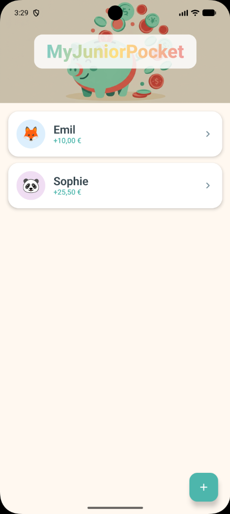 App: Profilauswahl mit Emil und Sophie